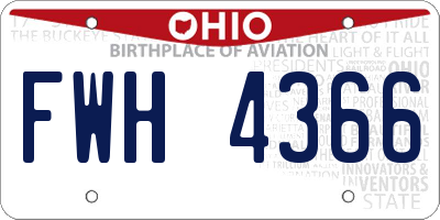 OH license plate FWH4366