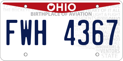 OH license plate FWH4367