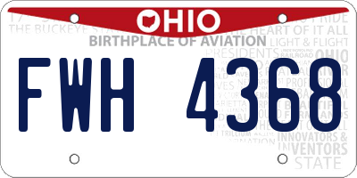 OH license plate FWH4368