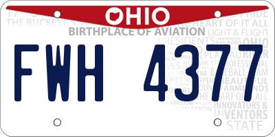 OH license plate FWH4377