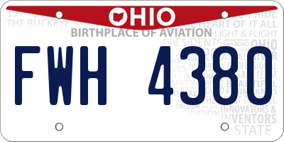 OH license plate FWH4380