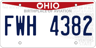 OH license plate FWH4382