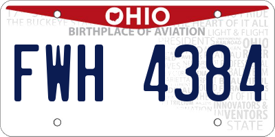 OH license plate FWH4384