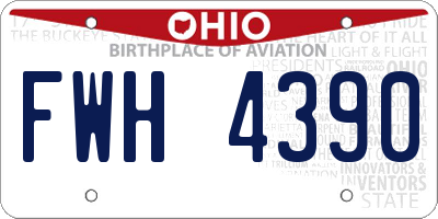 OH license plate FWH4390