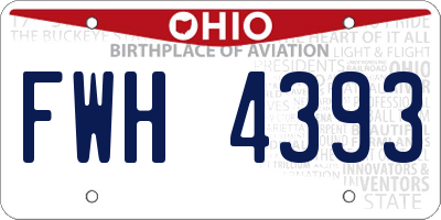OH license plate FWH4393