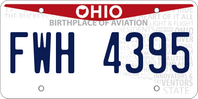 OH license plate FWH4395