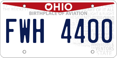 OH license plate FWH4400