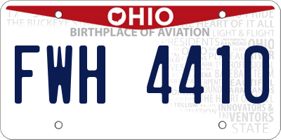 OH license plate FWH4410