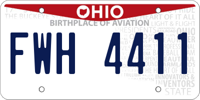 OH license plate FWH4411