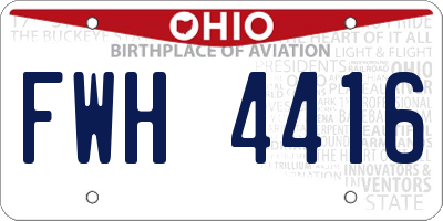 OH license plate FWH4416