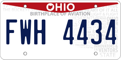 OH license plate FWH4434