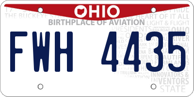 OH license plate FWH4435