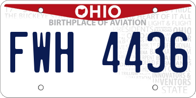 OH license plate FWH4436
