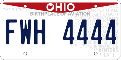 OH license plate FWH4444