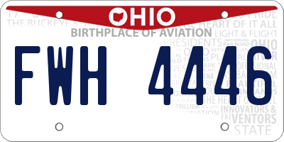 OH license plate FWH4446