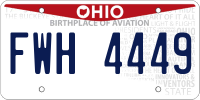 OH license plate FWH4449