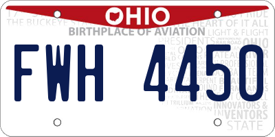 OH license plate FWH4450
