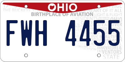 OH license plate FWH4455