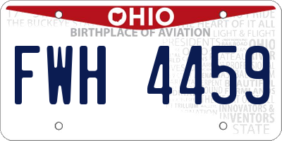 OH license plate FWH4459