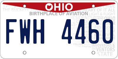 OH license plate FWH4460