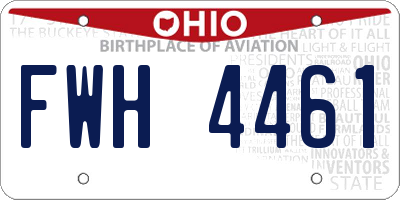 OH license plate FWH4461