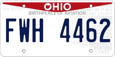 OH license plate FWH4462