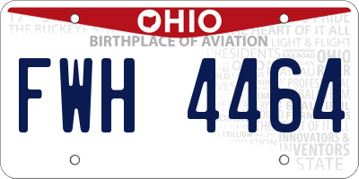 OH license plate FWH4464
