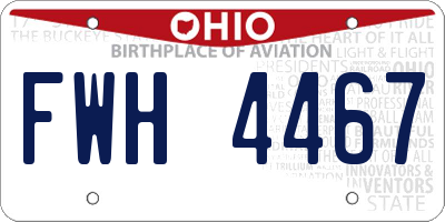 OH license plate FWH4467