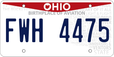 OH license plate FWH4475