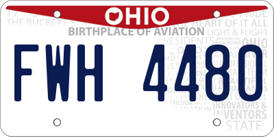 OH license plate FWH4480