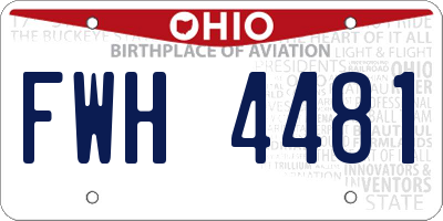 OH license plate FWH4481