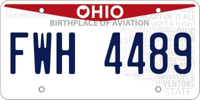 OH license plate FWH4489