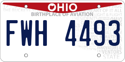OH license plate FWH4493