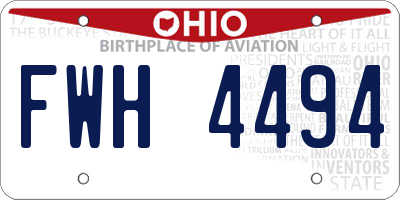 OH license plate FWH4494