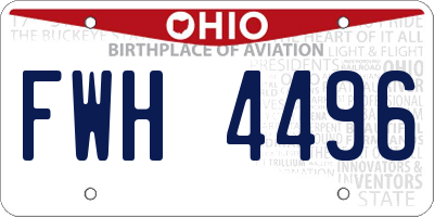 OH license plate FWH4496