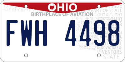 OH license plate FWH4498