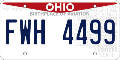 OH license plate FWH4499