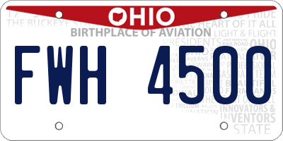 OH license plate FWH4500