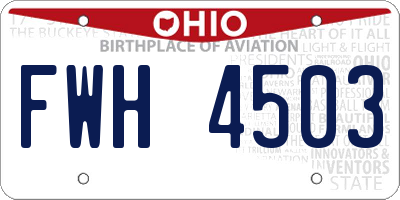 OH license plate FWH4503