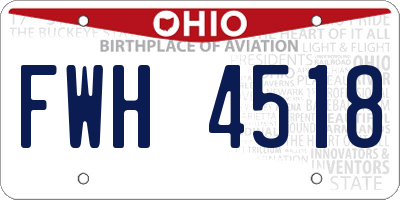 OH license plate FWH4518