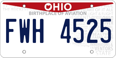 OH license plate FWH4525