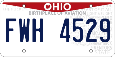 OH license plate FWH4529