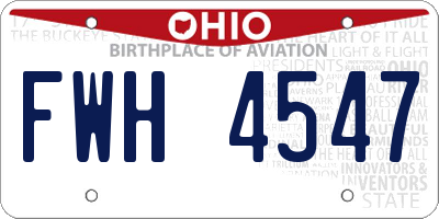 OH license plate FWH4547