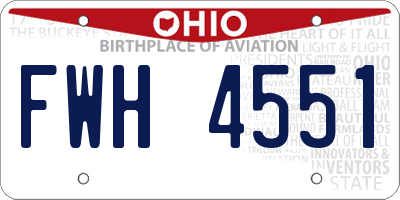 OH license plate FWH4551