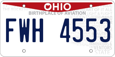 OH license plate FWH4553