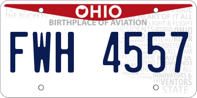 OH license plate FWH4557