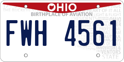 OH license plate FWH4561