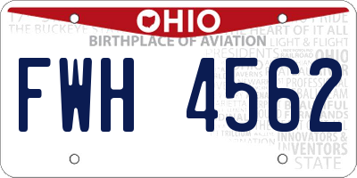 OH license plate FWH4562