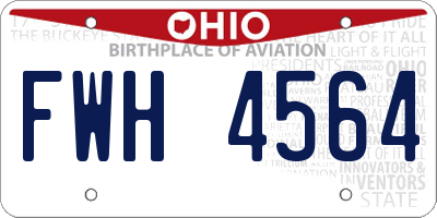 OH license plate FWH4564