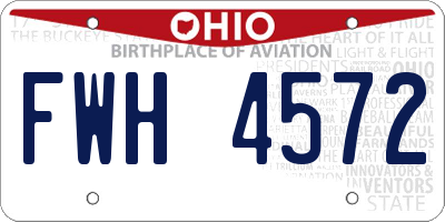 OH license plate FWH4572